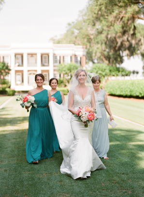 Bridesmaids in Shades of Teal Bridesmaids in Shades of Teal