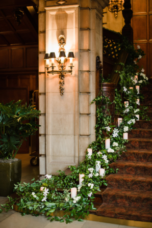 Greenery and Candles on Staircase Greenery and Candles on Staircase