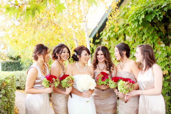 Neutral With Pops Of Red Bridesmaids Elizabeth Anne Designs The Neutral With Pops Of Red Bridesmaids
