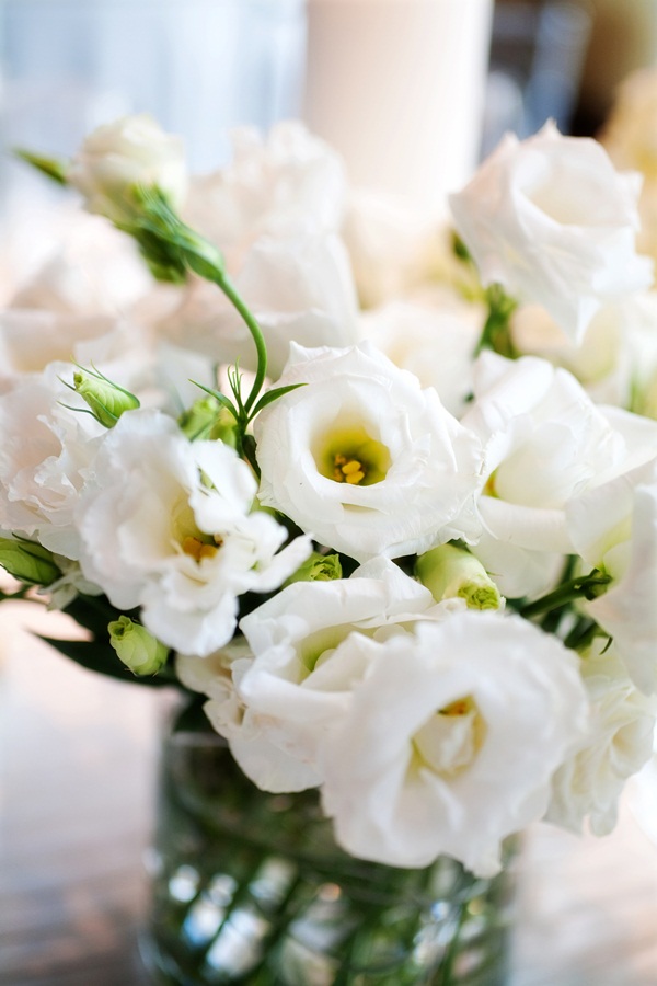 White Flowers in Glass Vase Elizabeth Anne Designs The Wedding Blog
