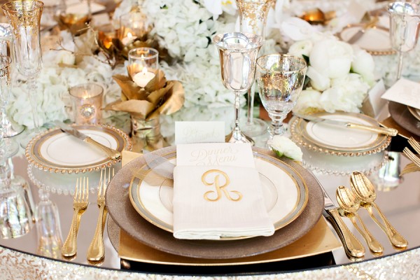 Gold Reception Table Place Setting - Elizabeth Anne Designs: The ... Gold Reception Table Place Setting - Elizabeth Anne Designs: The ...