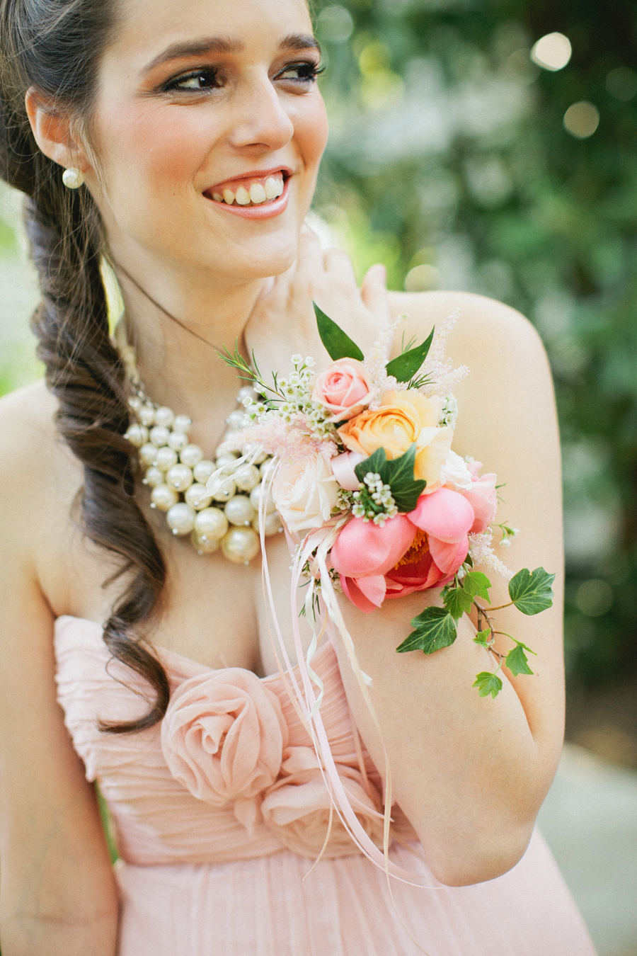 Pink and Yellow Wrist Corsage Elizabeth Anne Designs The Wedding Blog