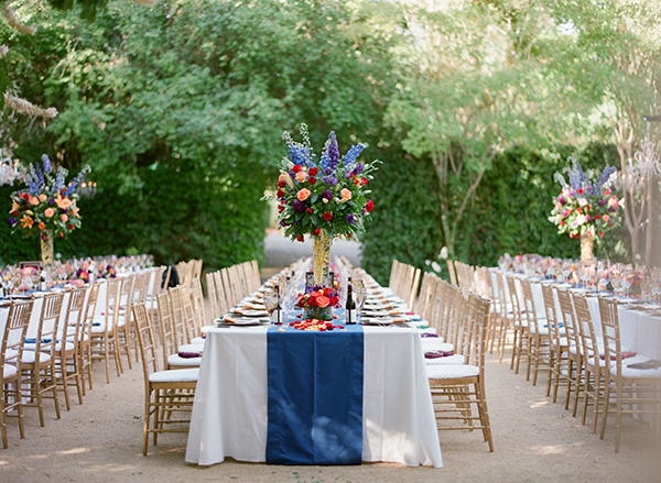 Outdoor Reception Tables at Vineyard
