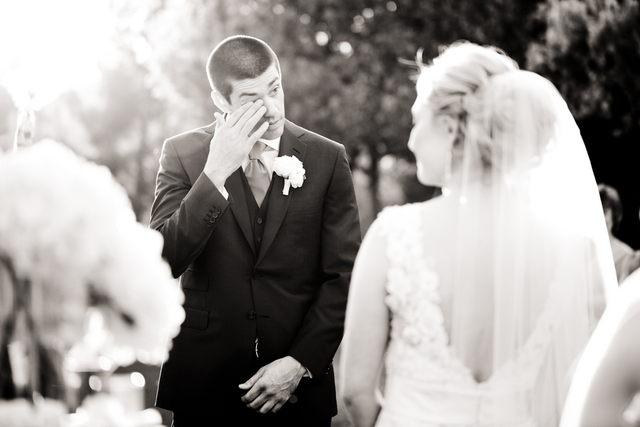 Groom Crying at Ceremony Elizabeth Anne Designs The Wedding Blog