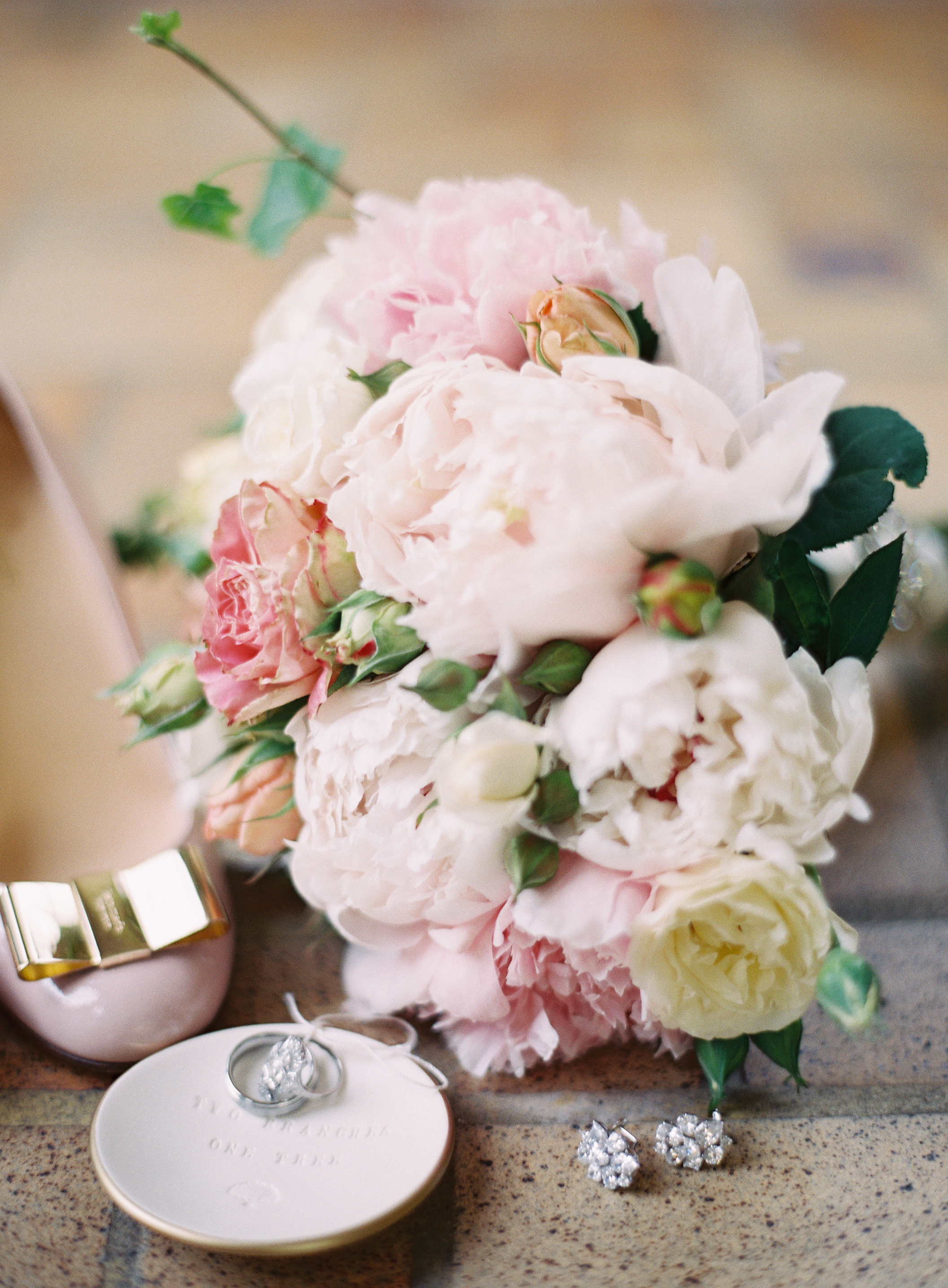 Pink Shoes With Gold Bows Elizabeth Anne Designs The Wedding Blog