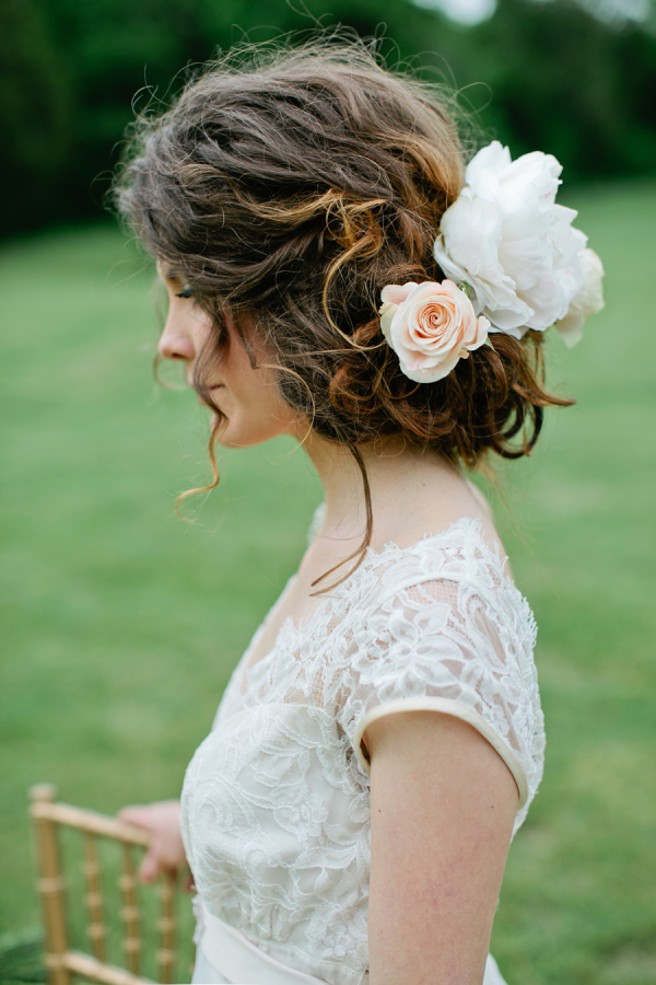 Bride with Flowers in Hair - Elizabeth Anne Designs: The Wedding Blog