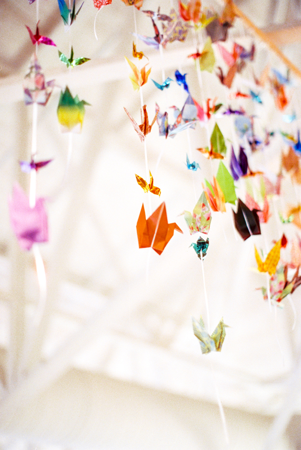 Colorful Paper Cranes at Wedding Elizabeth Anne Designs The Wedding Blog