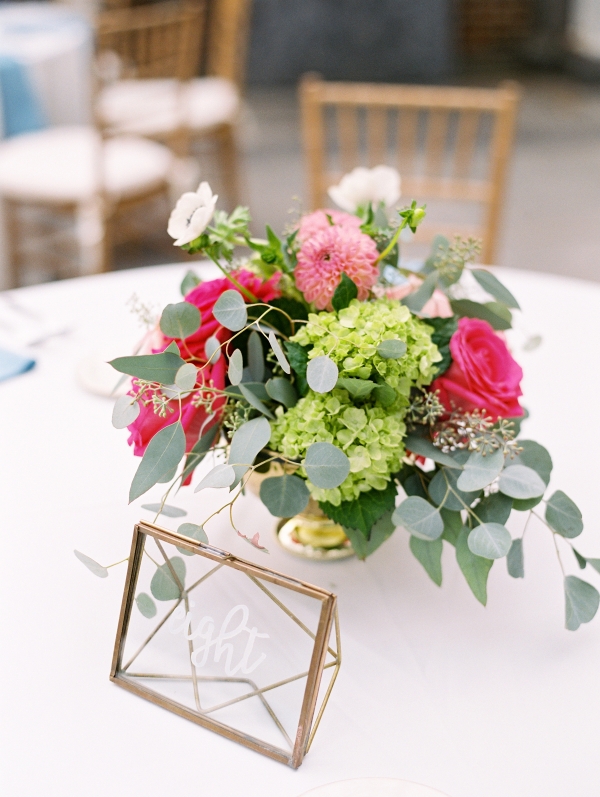 Fuchsia and Green Centerpiece