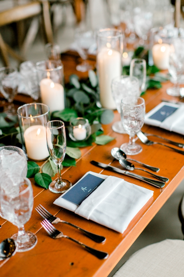Wedding with Candlelight and Greenery