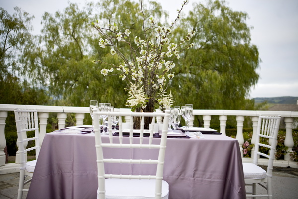 purple and white tabletop