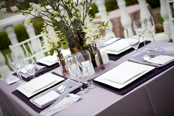 lavender and white tabletop