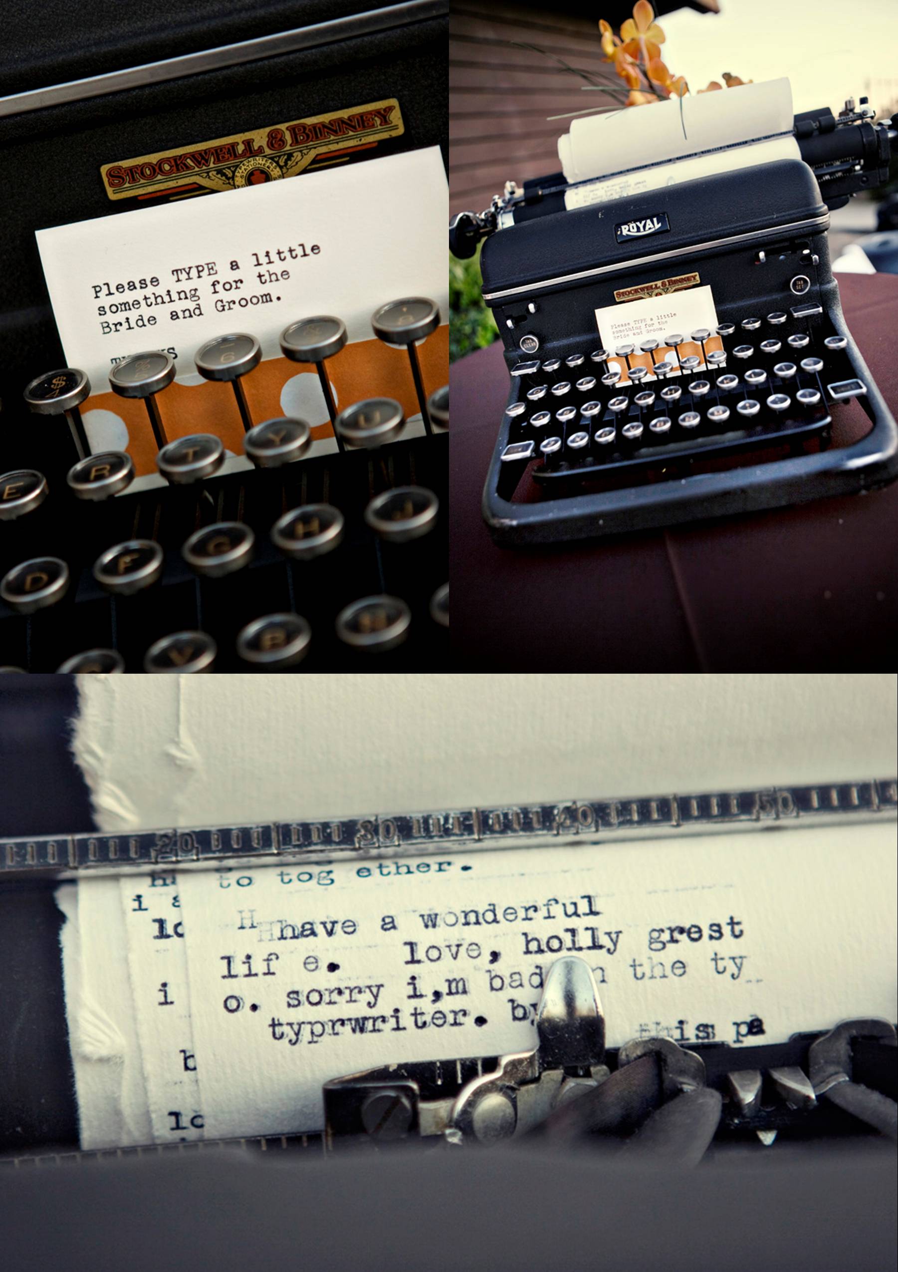 typewriter guest book