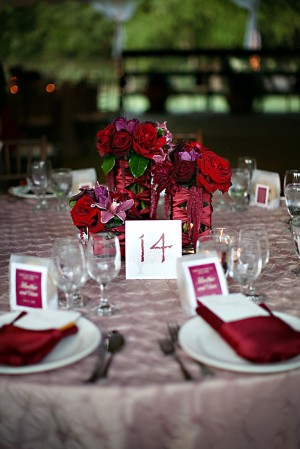 cranberry-purple-red-raspberry-centerpiece-ribbon-wrapped-glass