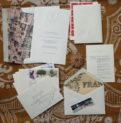 wedding invitations vintage stamps