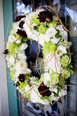 Plum and Green Wreath with Vines