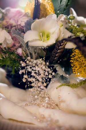 Flower and Feather Centerpiece