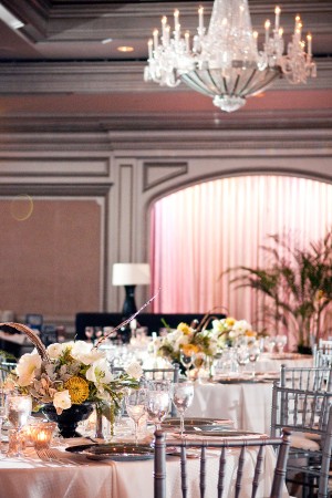 Pink Yellow and Silver Ballroom Wedding Reception Atlanta