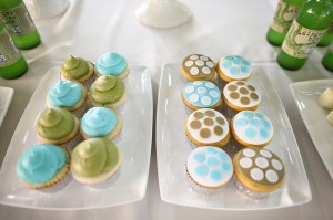 Blue-and-Green-Retro-Dessert-Table