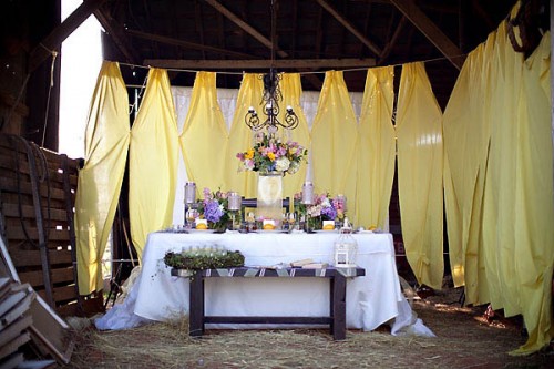 Purple and Yellow Barn Wedding Ideas
