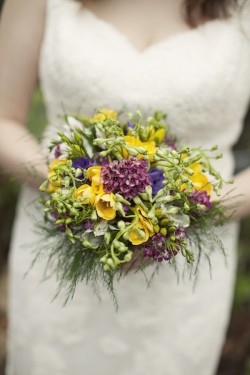 Purple and Yellow Clutch Bouquet