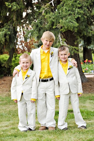 Ring bearers with Yellow Shirts