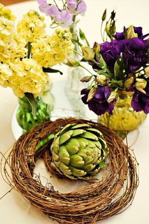 Vegetable and Flower Wedding Centerpieces