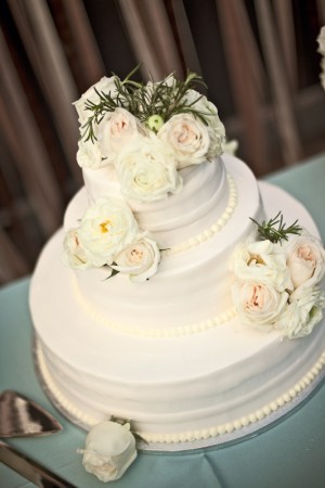 white rose cake topper