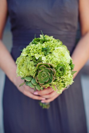 Green-Hydrangea-and-Succulent-Bouquet