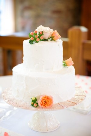 Peach-and-White-Wedding-Cake