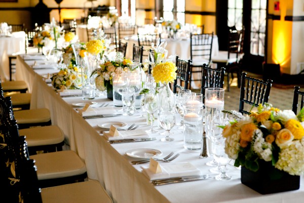 Yellow-White-and-Black-Tablescape