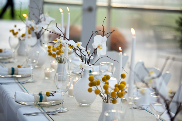Yellow-White-Orchid-Billy-Ball-Centerpiece