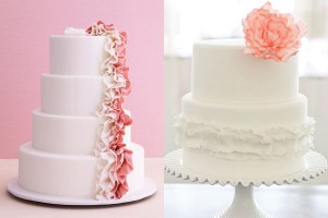Pink-and-White-Ruffled-Wedding-Cakes