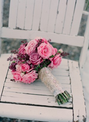 Vintage Pink and Lavender Wedding Bouquet
