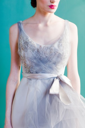 Blush and Grey Wedding Gown
