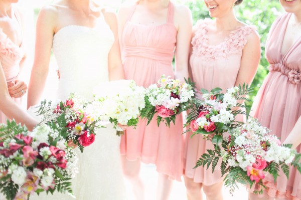 Garden Inspired Pink Bridesmaids Bouquets