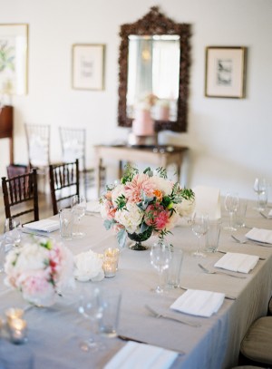 Romantic Blue Pink Wedding Table