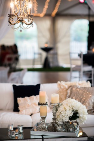 Black and White Wedding Lounge Area