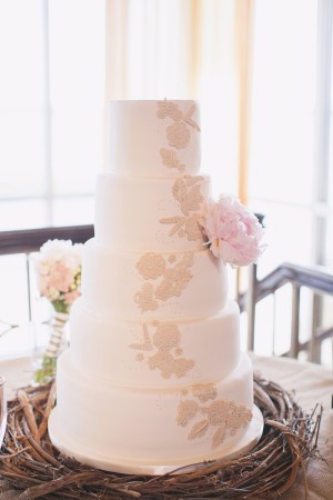 Lace Floral Wedding Cake