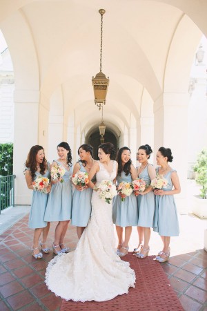 Soft Blue Bridesmaids Dresses