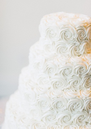White Rose Frosted Wedding Cake 2