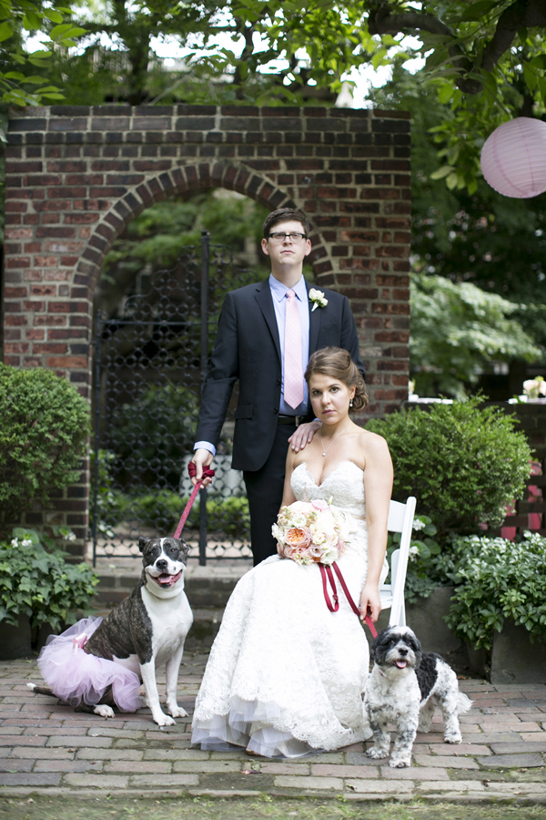 Family Wedding Portrait with Dogs