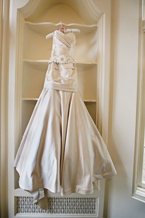 Ivory Wedding Dress with Flower Sash