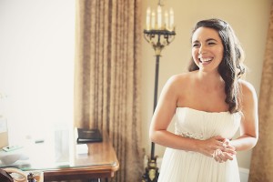 Laughing Bride in Dress
