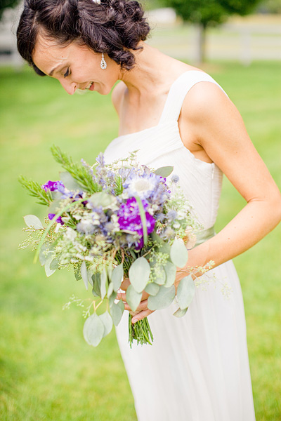 Purple and Green Bridal Bouquet