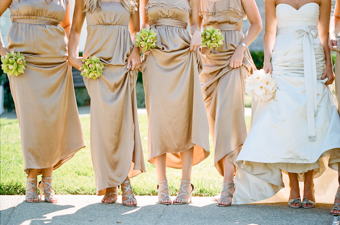 Taupe Flowing Bridesmaid Dresses