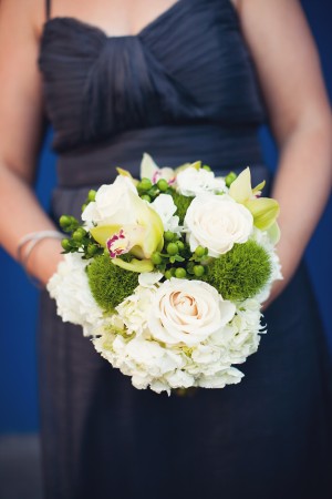 White Bouquet With Green Tufts