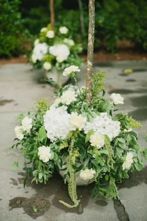 White Hydrangea With Greenery Ceremony Flowers