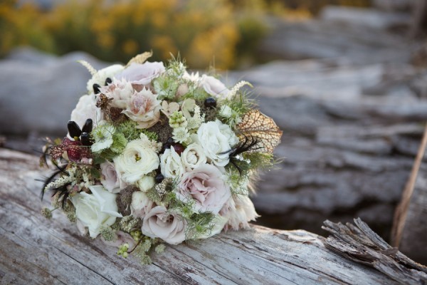 Antique Ivory and Lavender Blushing Bride Bouquet