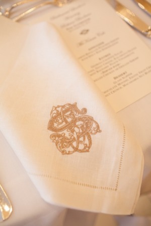 Embroidered Napkin Wedding Monogram
