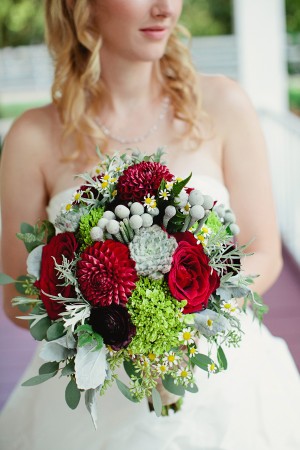 Red and Green Wedding Bouquet